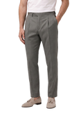 Bandplooi pantalon van wol en zijde | MODEL | FULL_WIDTH | Grijs