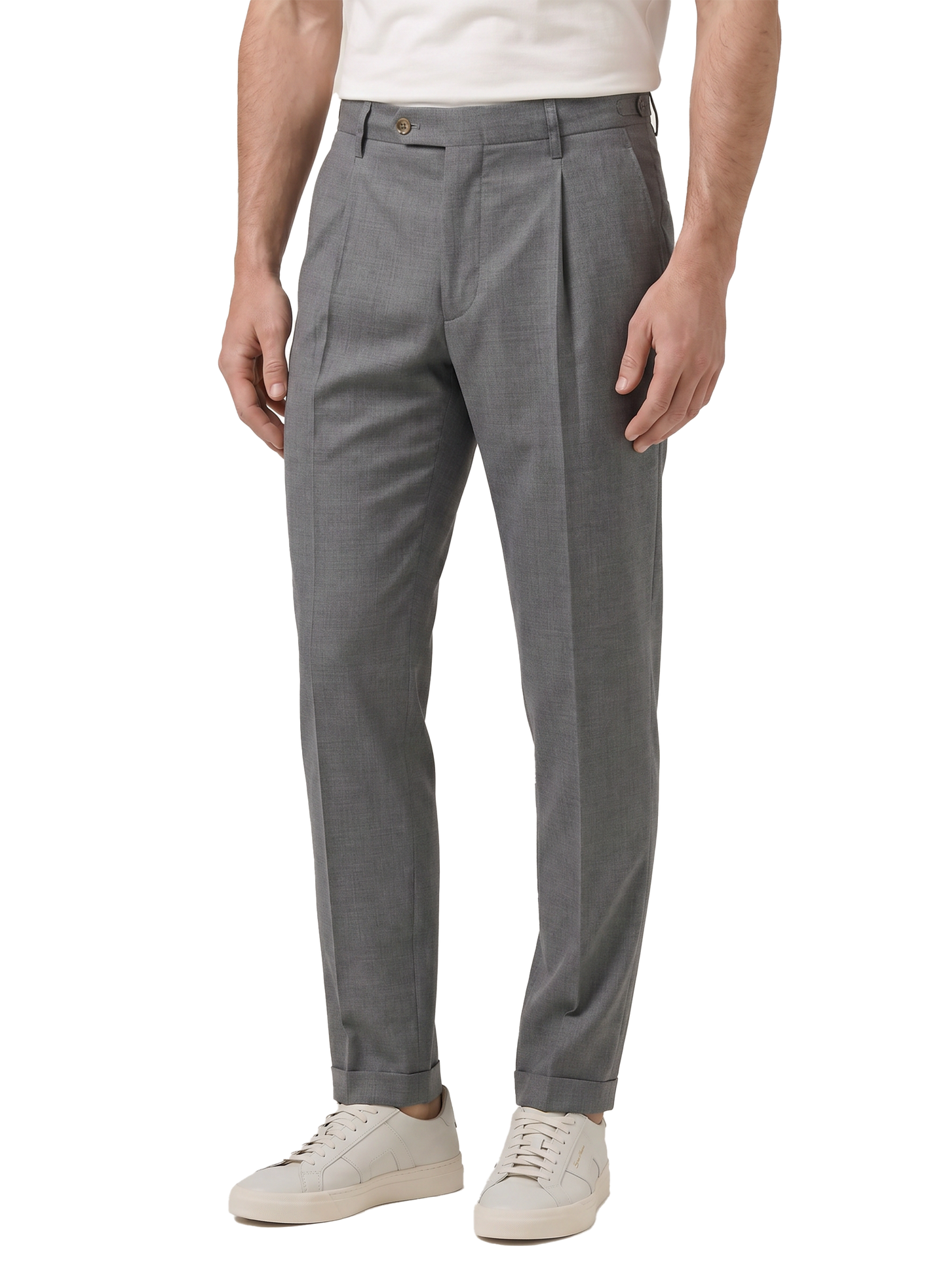 Bandplooi pantalon van scheerwol | MODEL | FULL_WIDTH | Antraciet