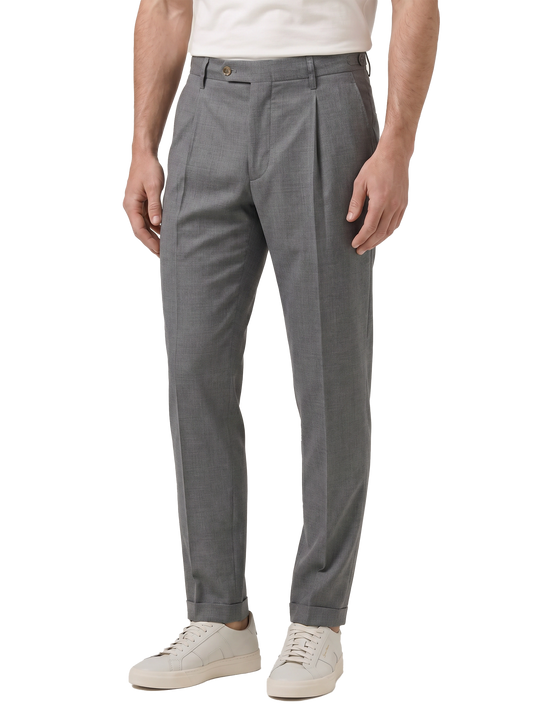 Bandplooi pantalon van scheerwol | MODEL | FULL_WIDTH | Antraciet