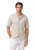 Overhemd van linnen en katoen | MODEL | FULL_WIDTH | L.BEIGE