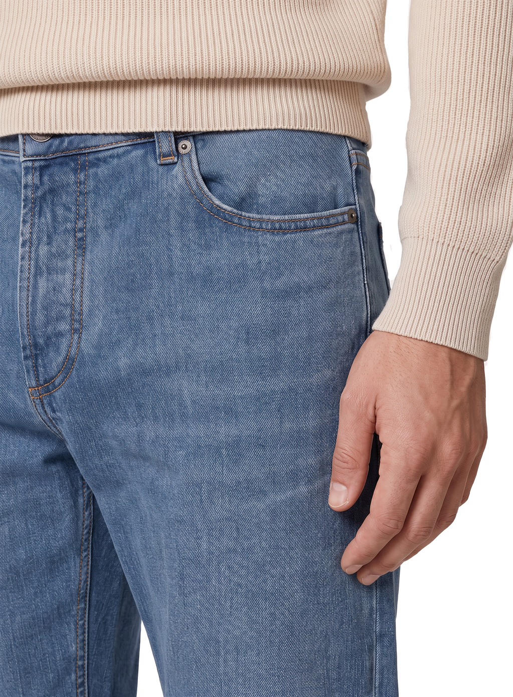 5-pocket jeans in katoen | FULL_WIDTH | L.Blauw