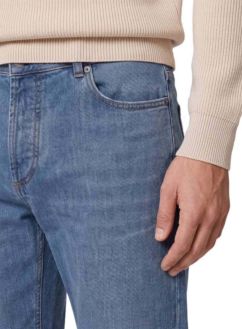 5-pocket jeans in katoen | FULL_WIDTH | L.Blauw