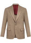 Glencheck colbert van scheerwol en cashmere | Camel