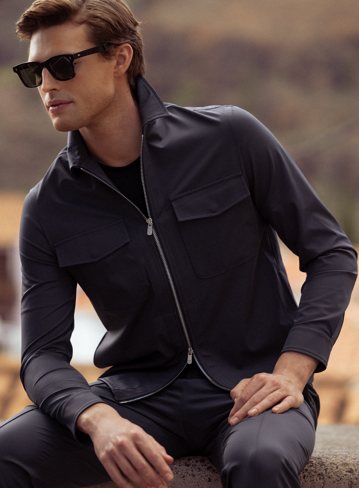 Urus overshirt van technische stof | FULL_WIDTH | BLUE NAVY