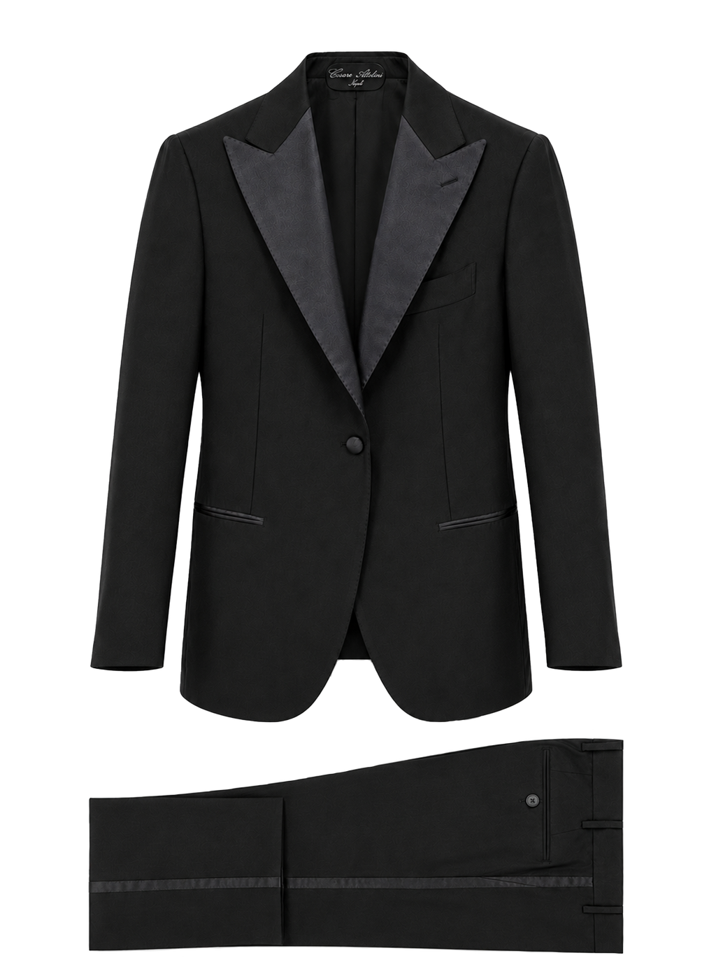 Handgemaakte tuxedo van wol | Zwart