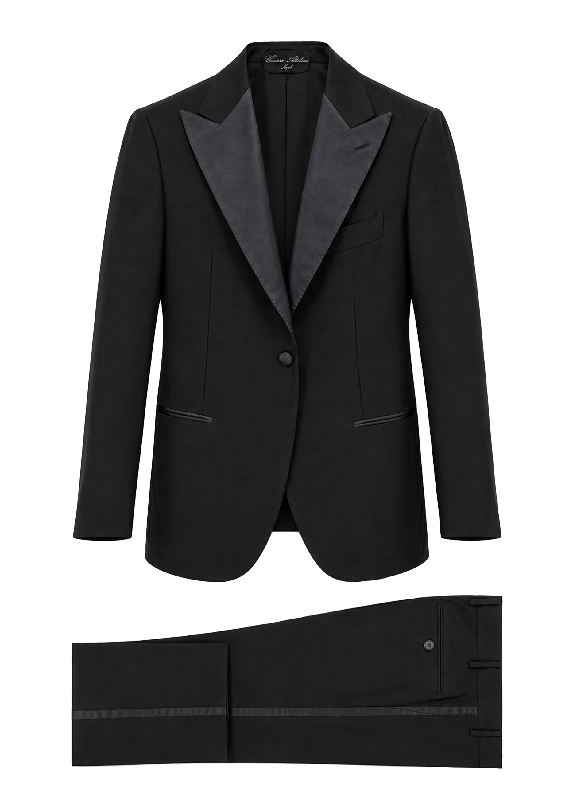 Handgemaakte tuxedo van wol | Zwart