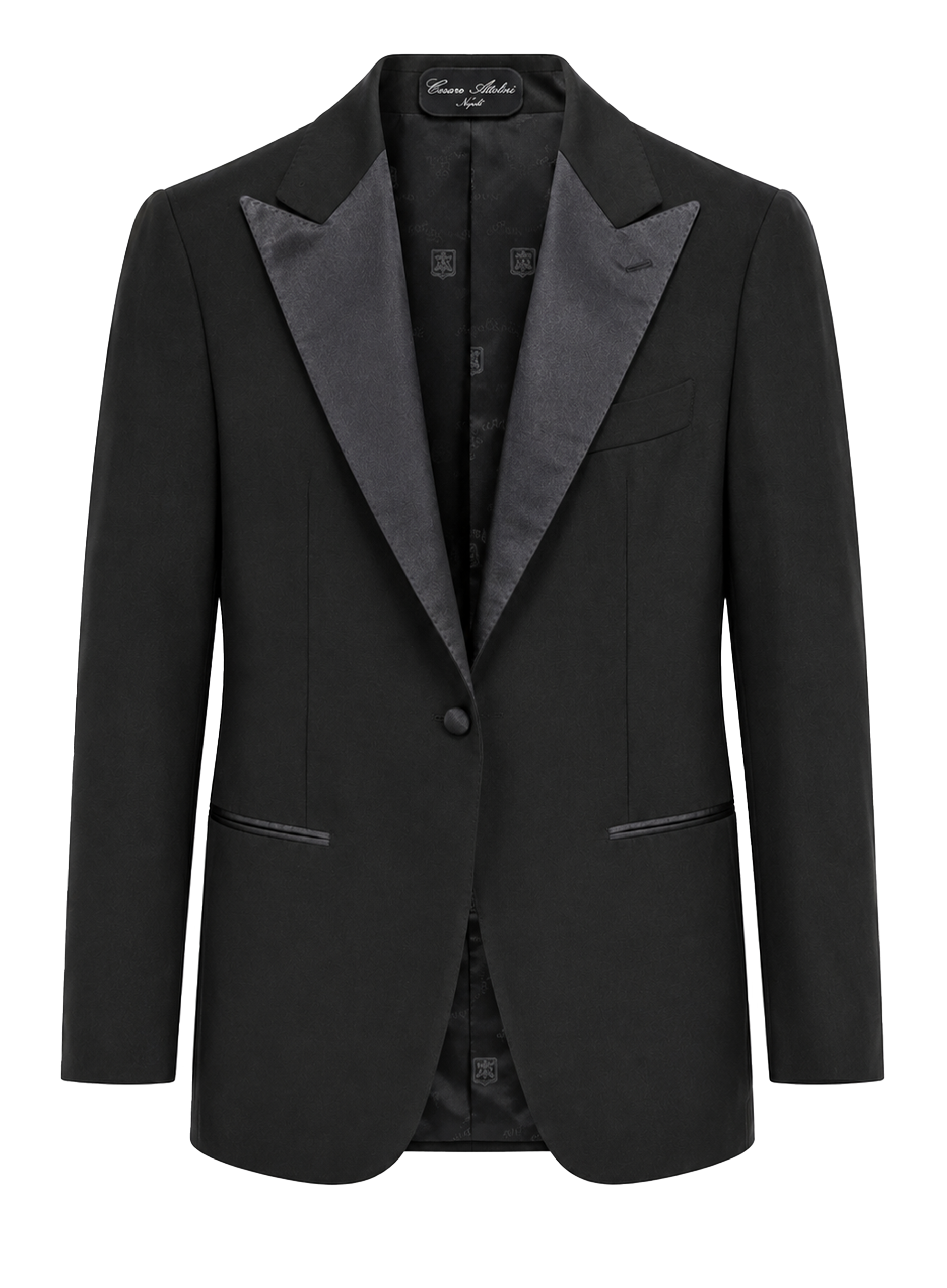 Handgemaakte tuxedo van wol | Zwart