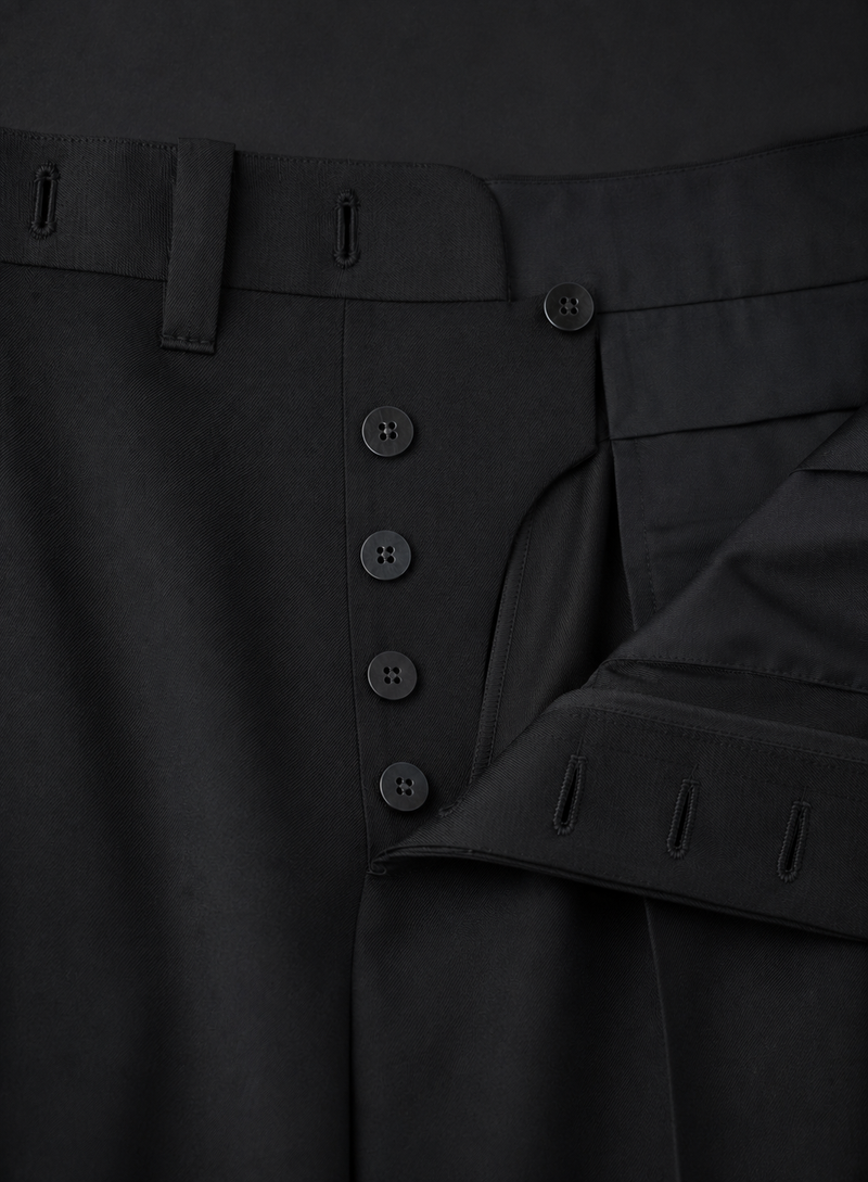 Handgemaakte tuxedo van wol | FULL_WIDTH | Zwart