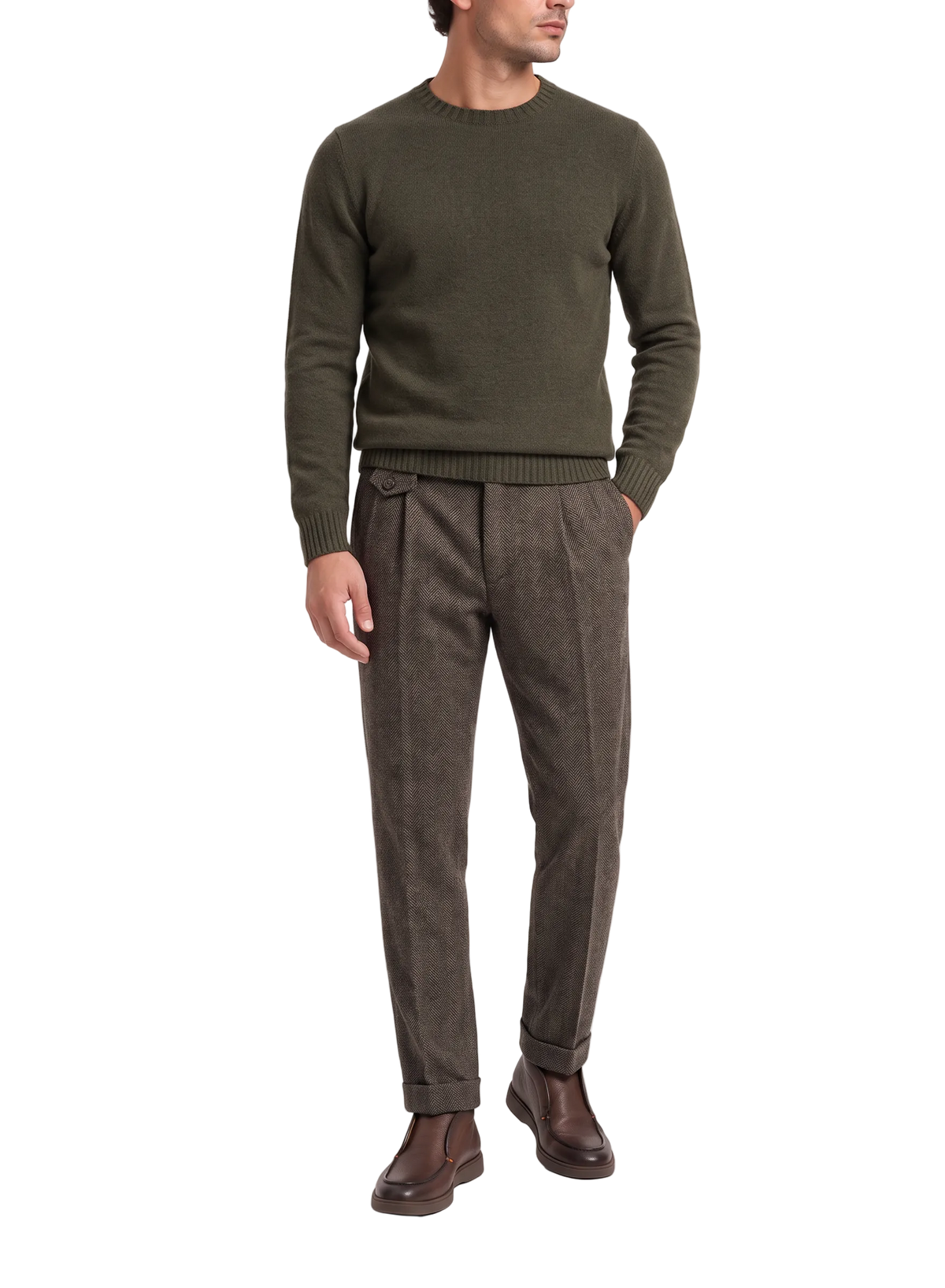 Crewneck in cashmere | FULL_WIDTH | Groen
