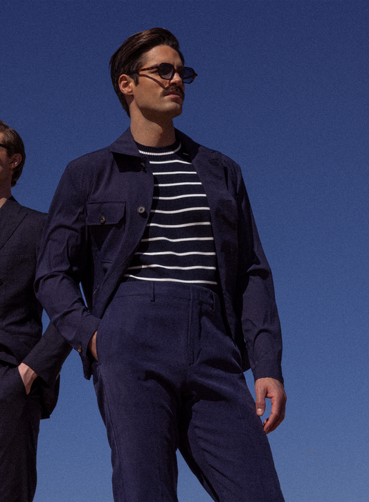 Overshirt van scheerwol | FULL_WIDTH |  BLUE NAVY