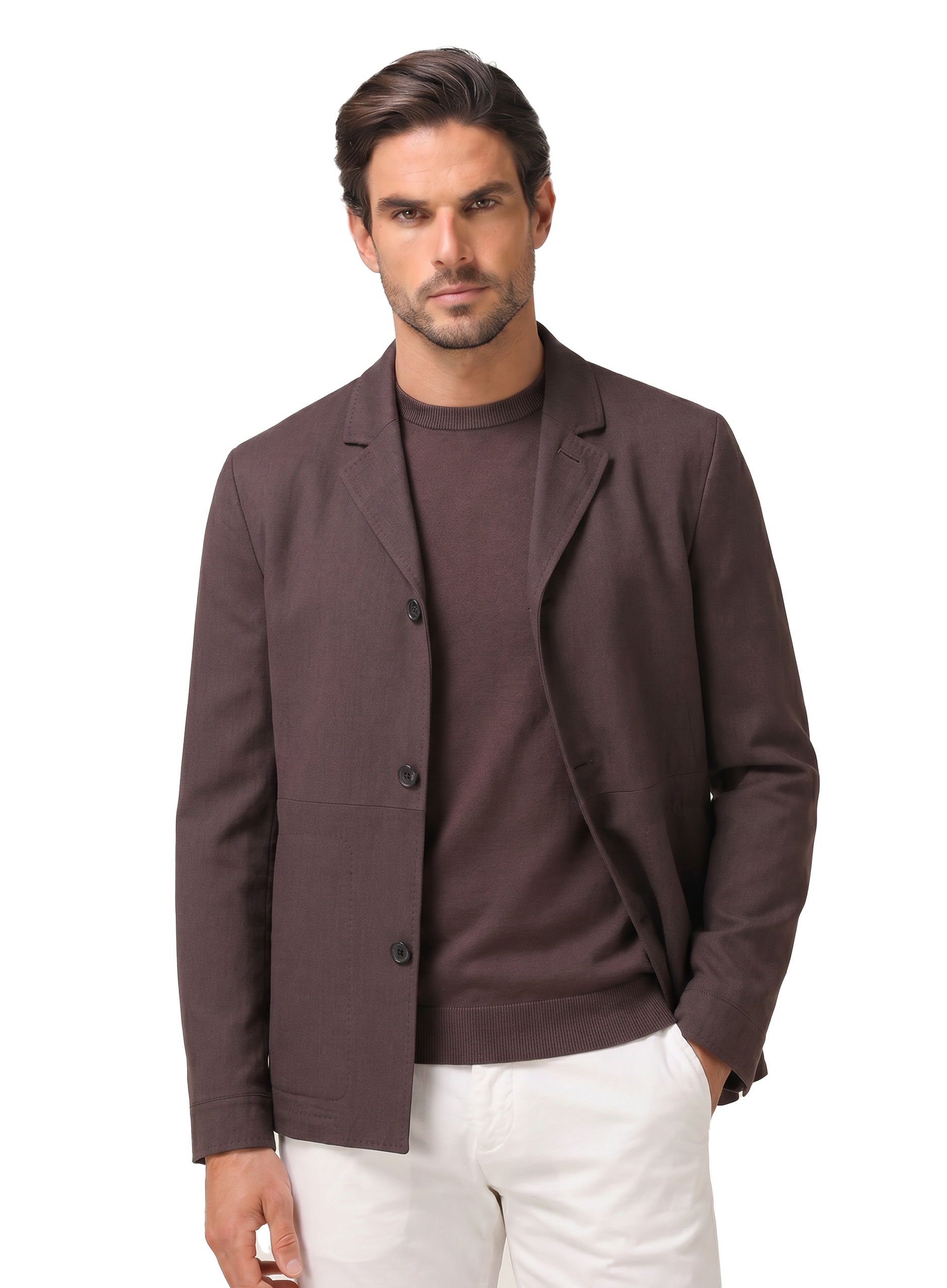 Overshirt van linnen en scheerwol | FULL_WIDTH | MODEL | D.Bruin
