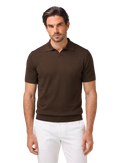 Buttonless polo van zijde | MODEL | FULL_WIDTH | D.Bruin