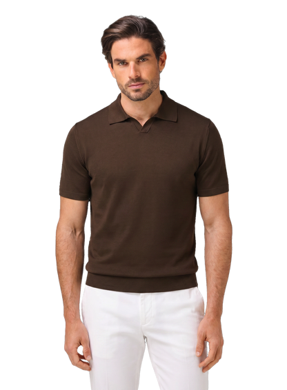 Buttonless polo van zijde | MODEL | FULL_WIDTH | D.Bruin