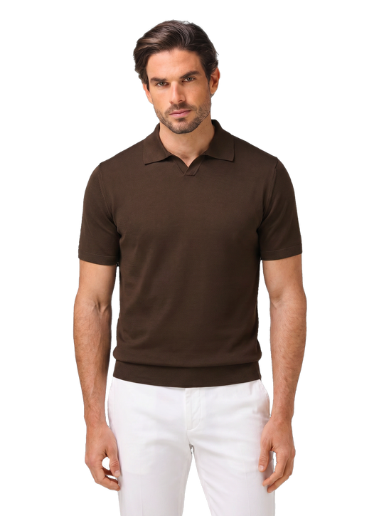 Buttonless polo van zijde | FULL_WIDTH | D.Bruin
