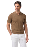 Buttonless polo van linnen | MODEL | FULL_WIDTH | Bruin