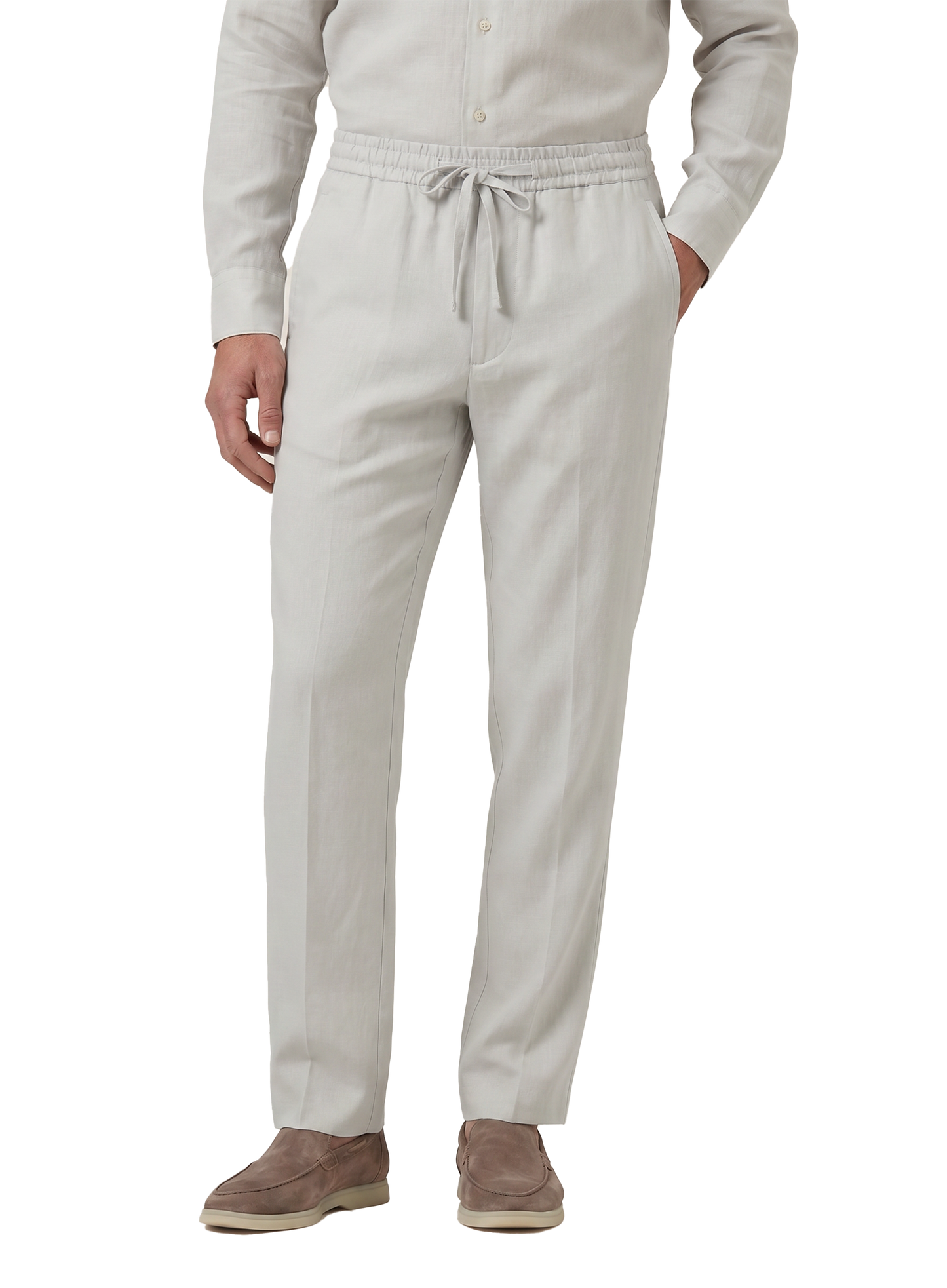 Broek van linnen en wol | MODEL | FULL_WIDTH | L.Grijs