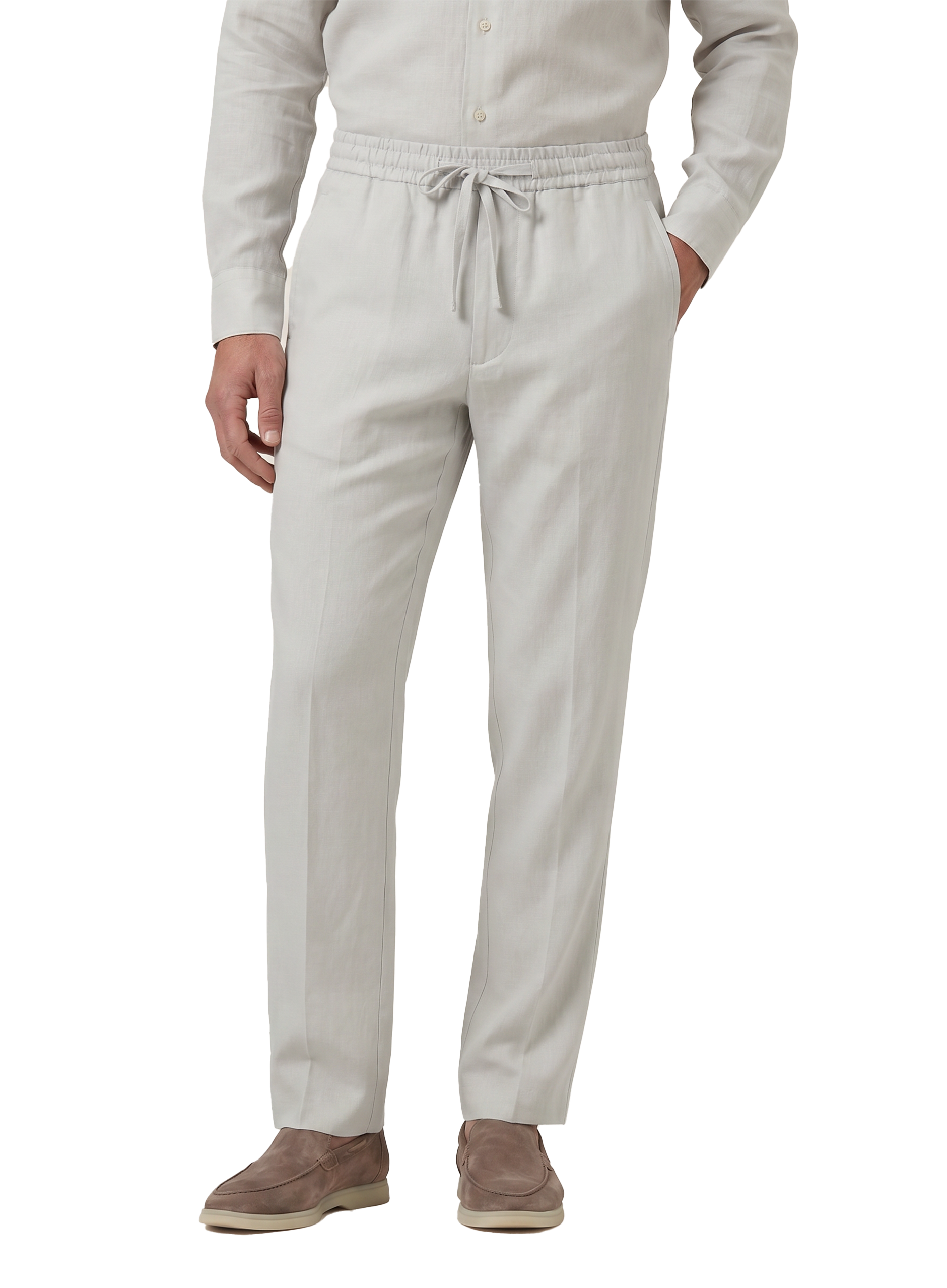 Broek van linnen en wol | MODEL | FULL_WIDTH | L.Grijs