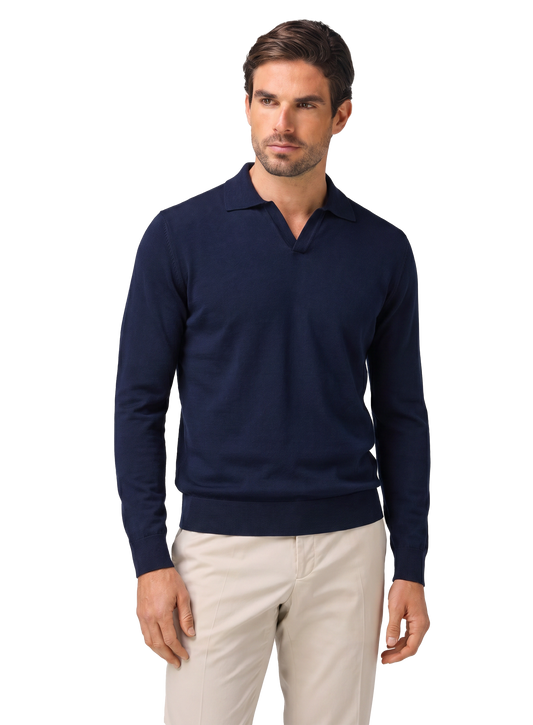Buttonless polo van katoen | MODEL | FULL_WIDTH | BLUE NAVY