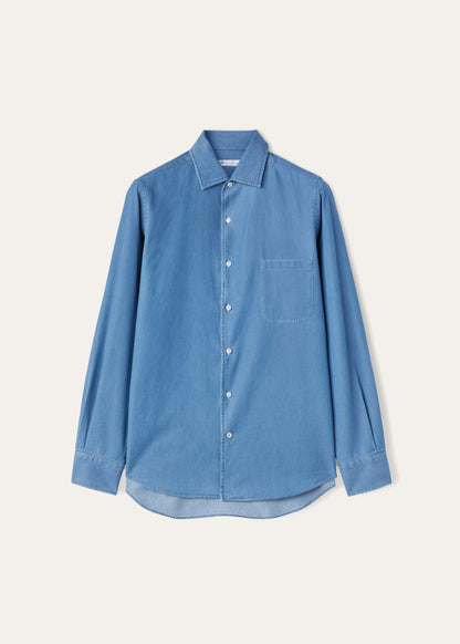 André denim shirt | BG_TRANSPARENT | Blauw