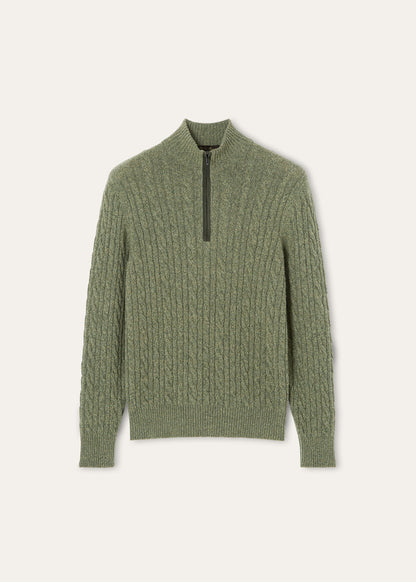 Half-zip trui van baby cashmere | BG_TRANSPARENT | Groen
