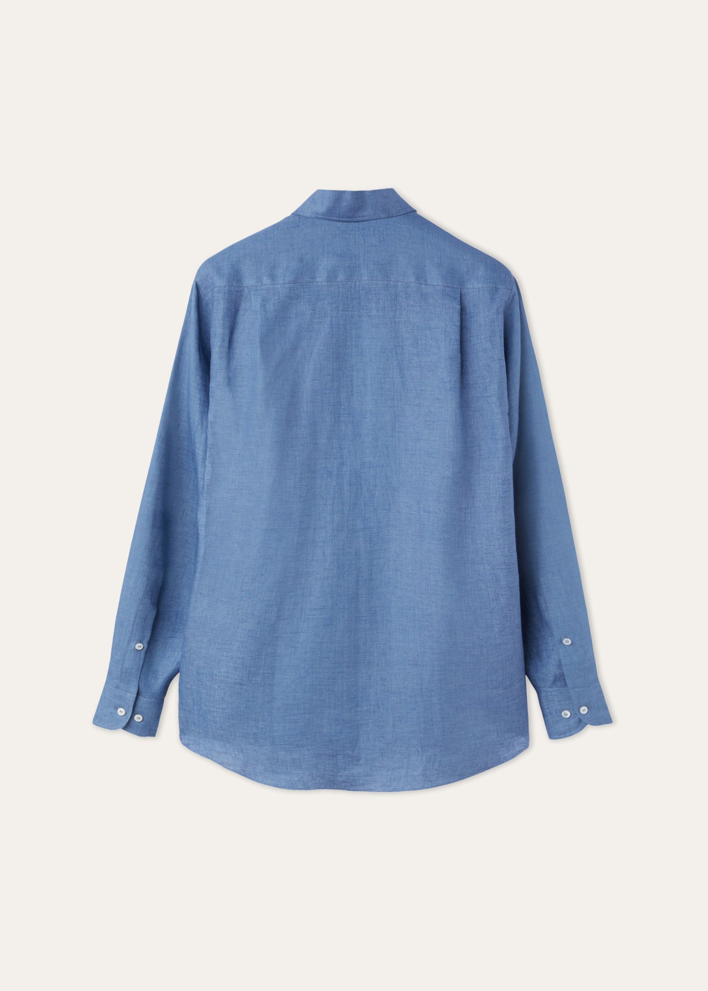 André linnen shirt | BG_TRANSPARENT | JEANS BLAUW