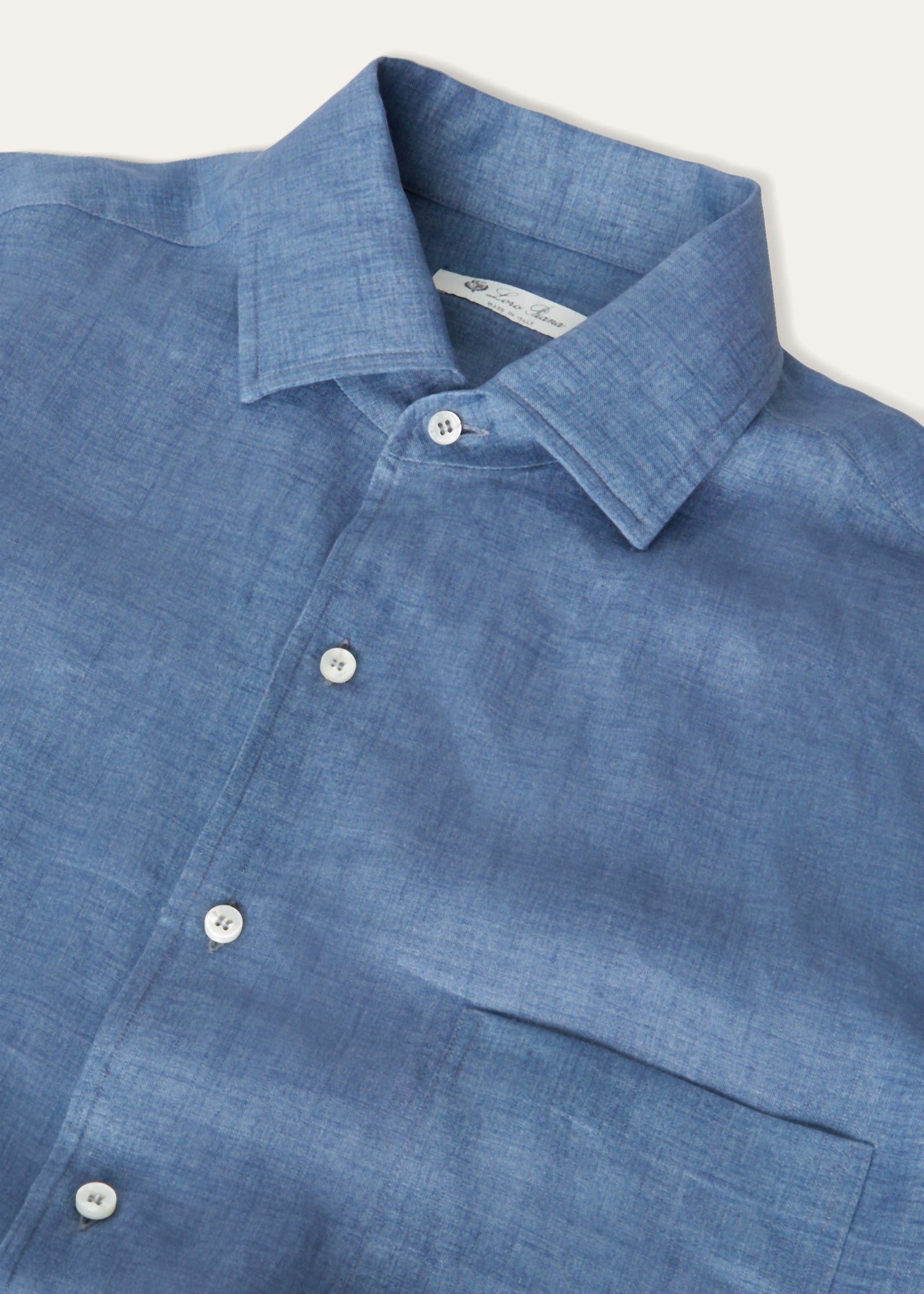 André linnen shirt | BG_TRANSPARENT | JEANS BLAUW