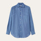 André linnen shirt | BG_TRANSPARENT | JEANS BLAUW