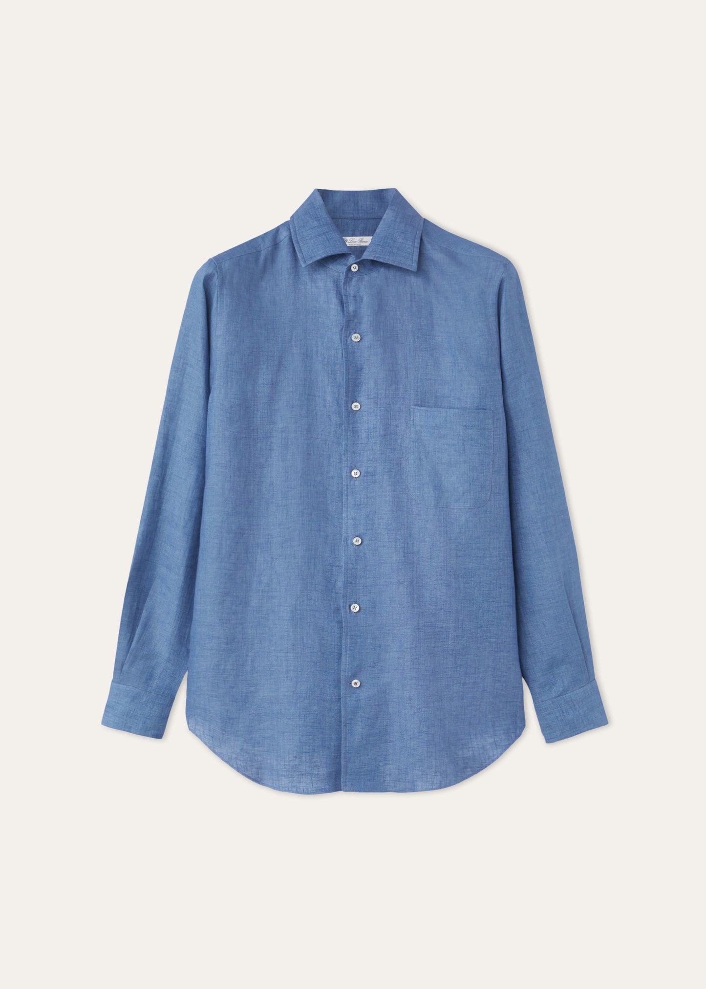 André linnen shirt | BG_TRANSPARENT | JEANS BLAUW