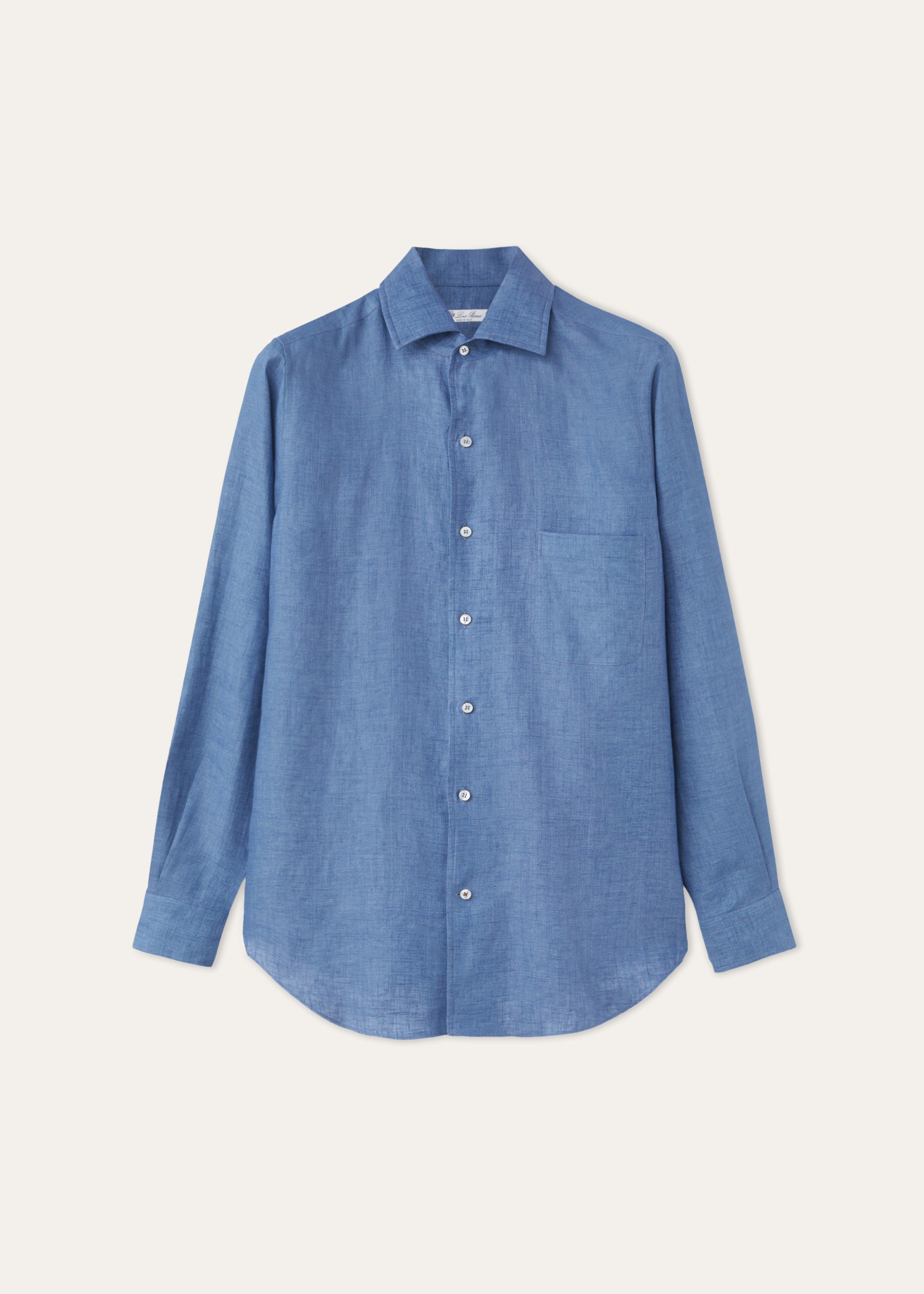 André linnen shirt | BG_TRANSPARENT | JEANS BLAUW