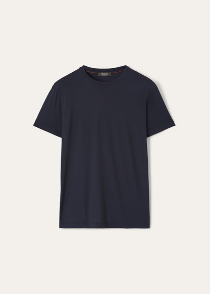 T-shirt van scheerwol | BG_TRANSPARENT | BLUE NAVY