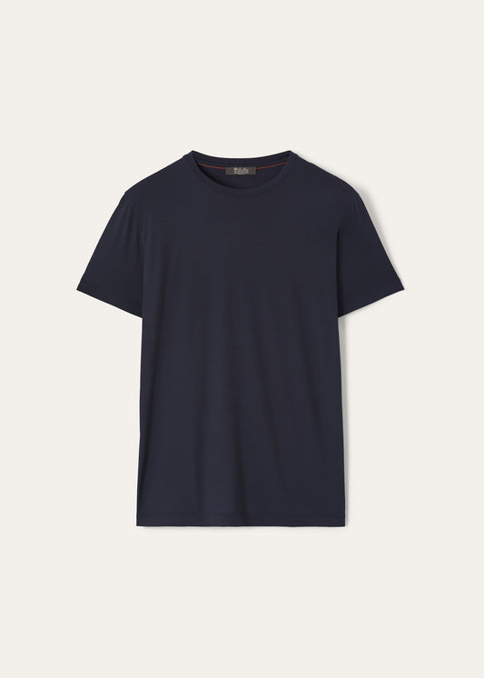 T-shirt van scheerwol | BG_TRANSPARENT | BLUE NAVY