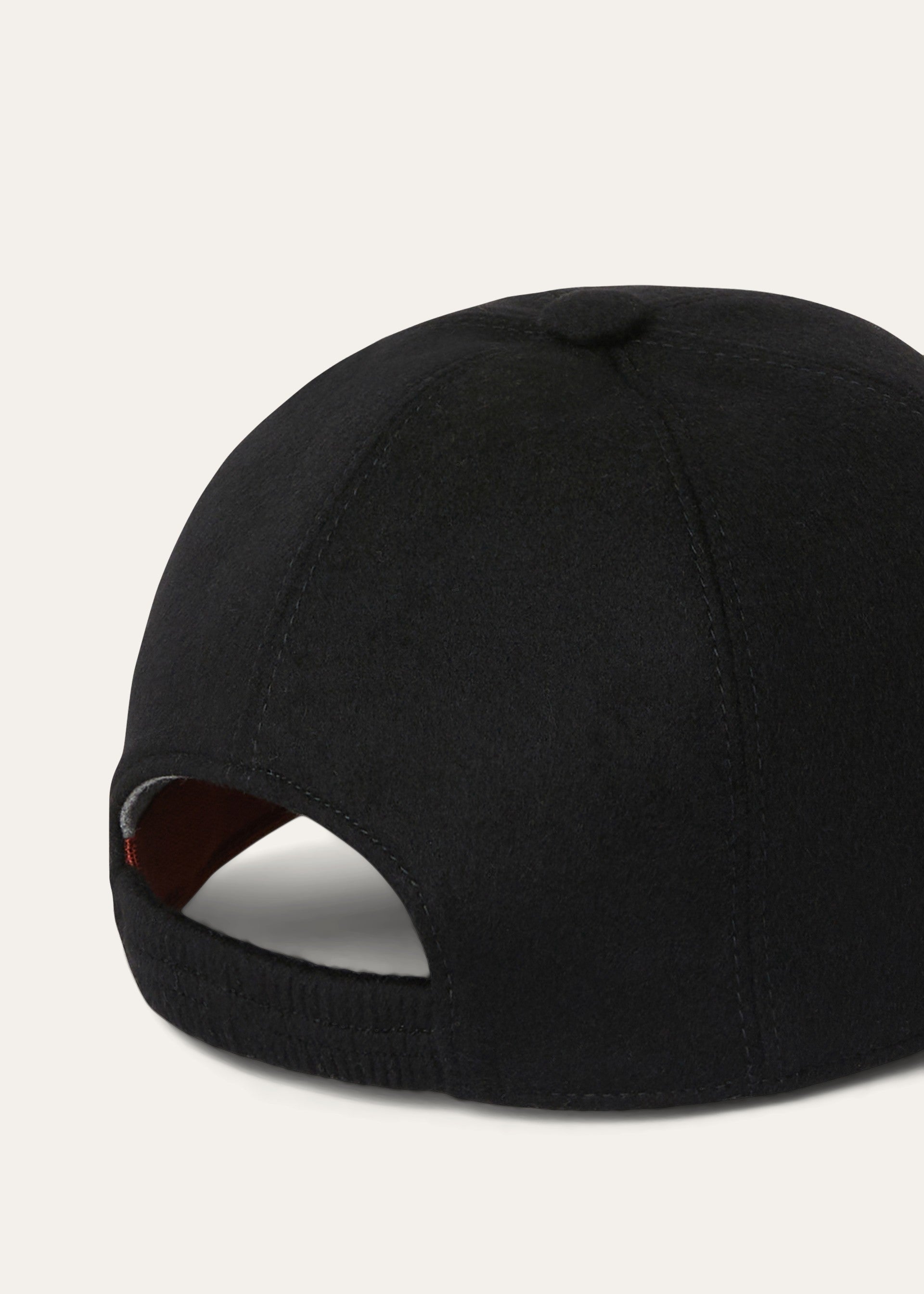 Baseball pet van cashmere | BG_TRANSPARENT | Zwart