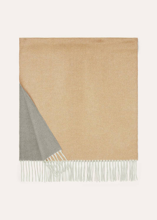 Two-tone shawl van baby cashmere | BG_TRANSPARENT | Camel