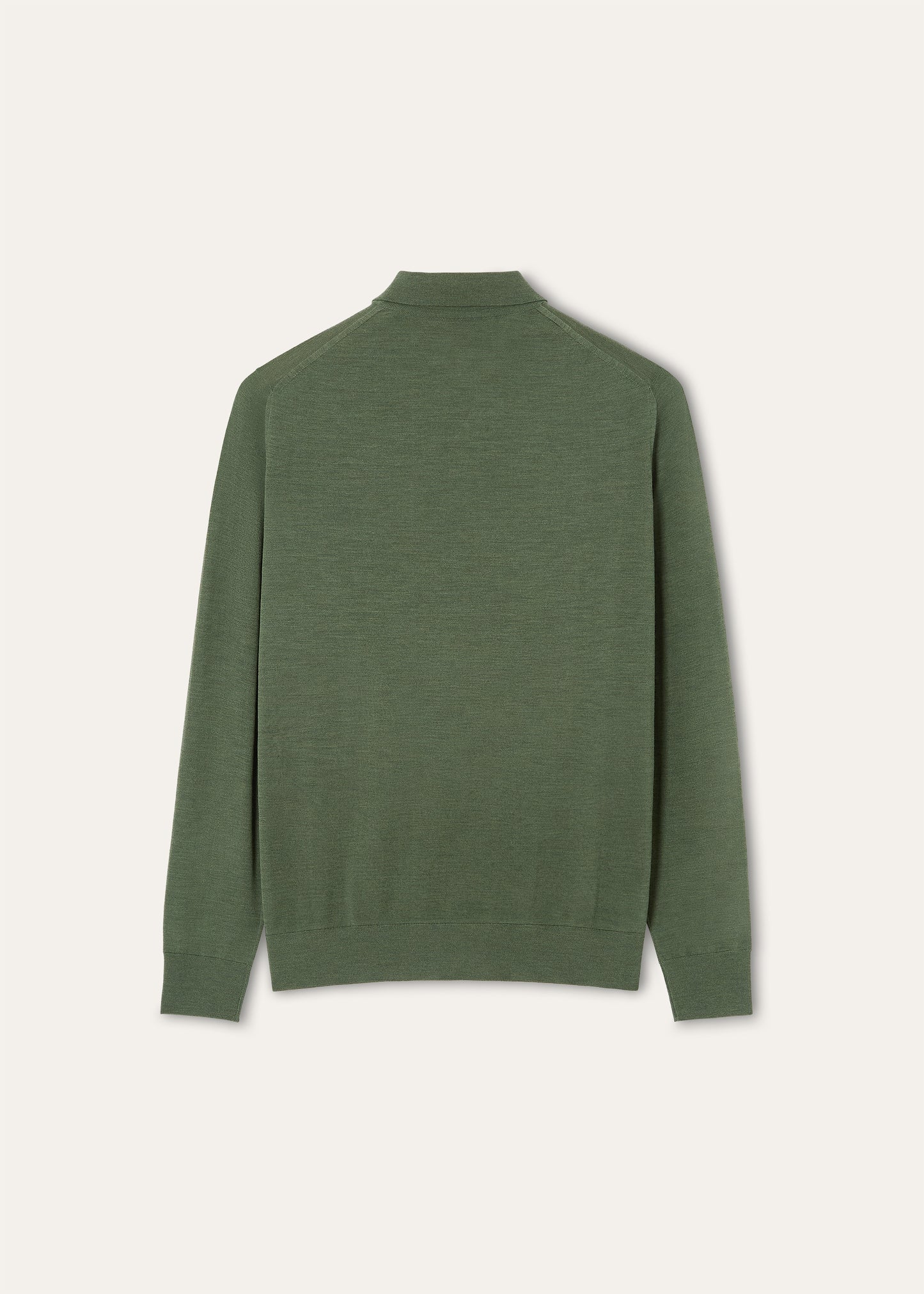 Longsleeve polo van wol | BG_TRANSPARENT | D.Groen