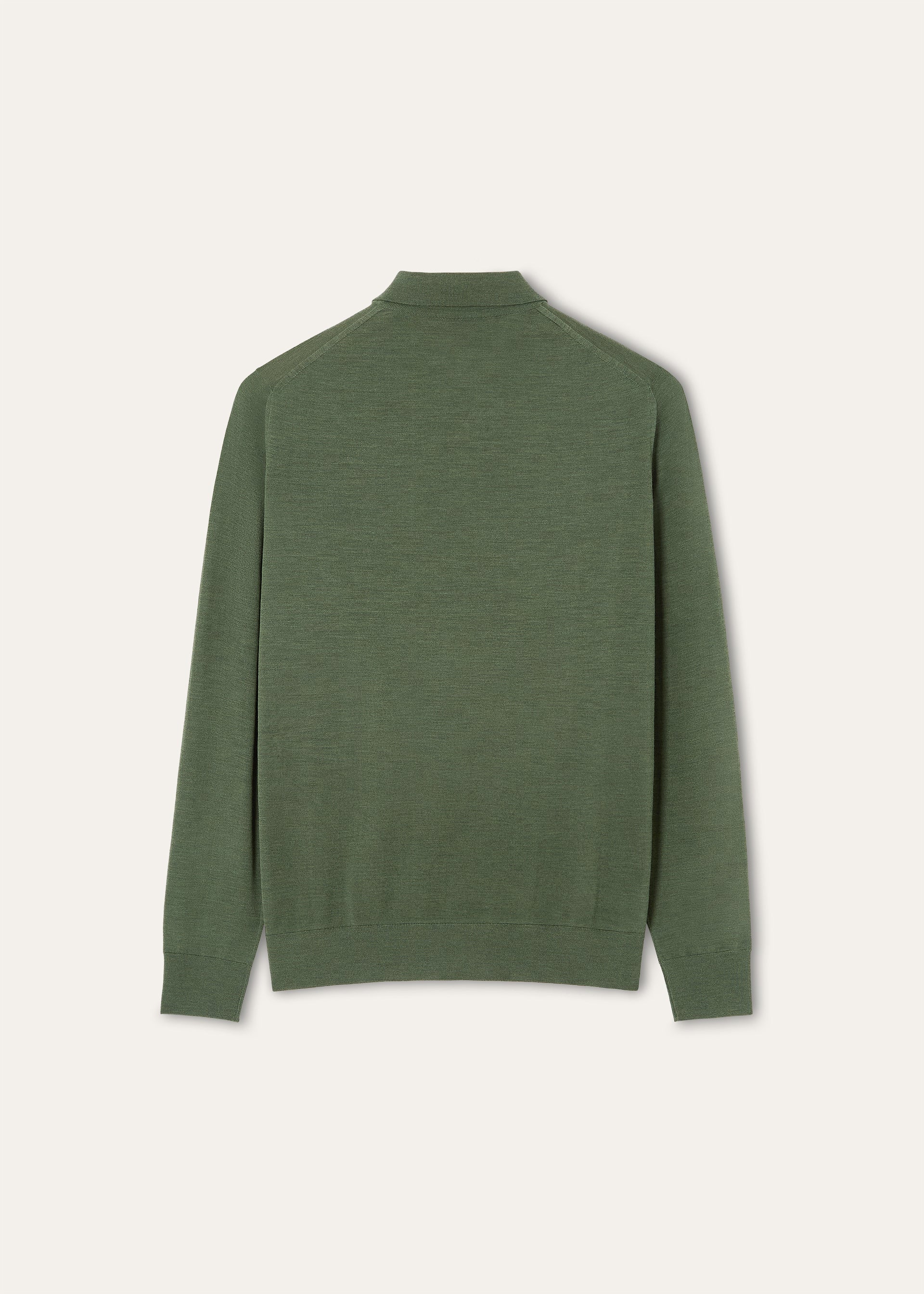 Longsleeve polo van wol | BG_TRANSPARENT | D.Groen