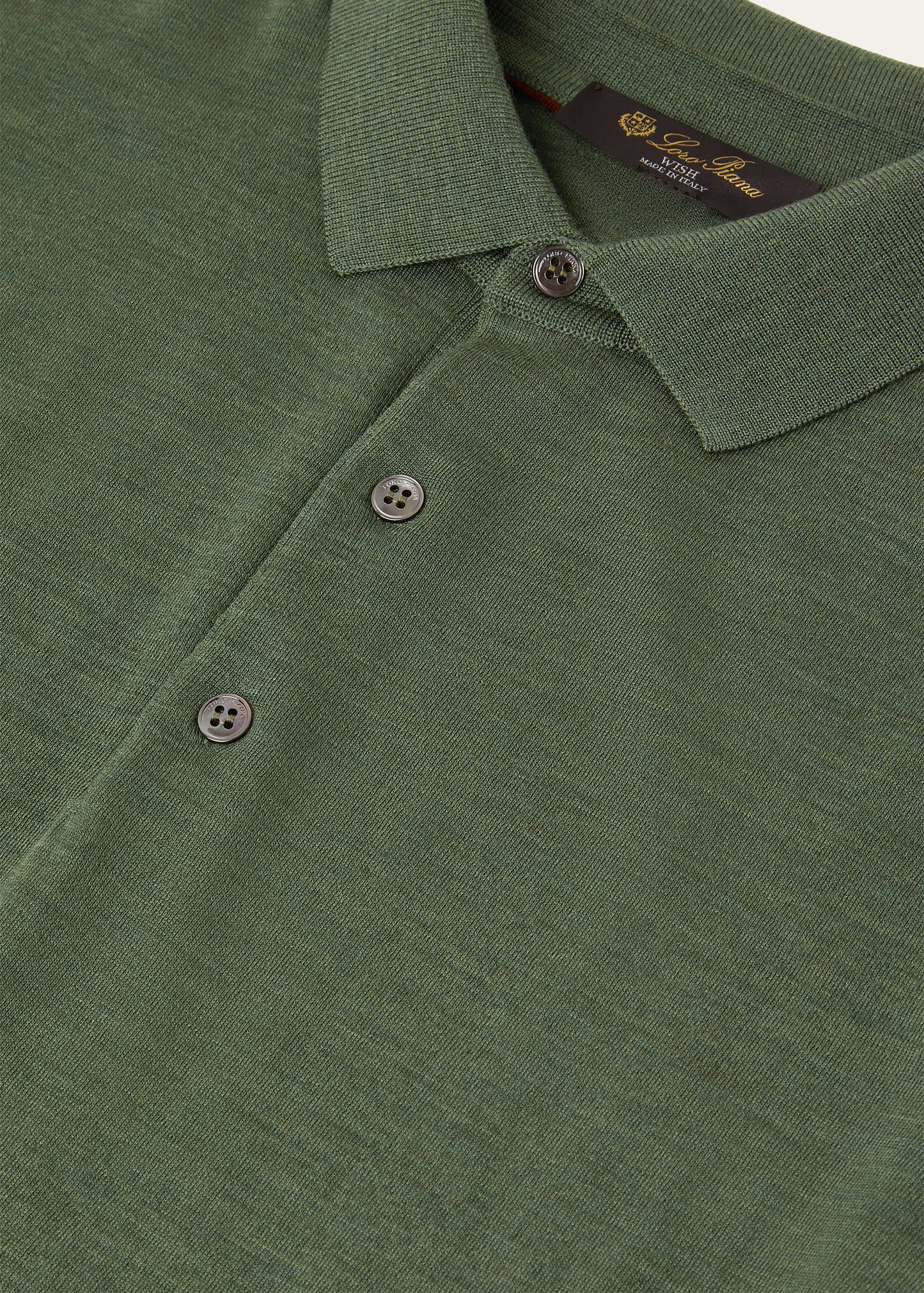Longsleeve polo van wol | BG_TRANSPARENT | D.Groen