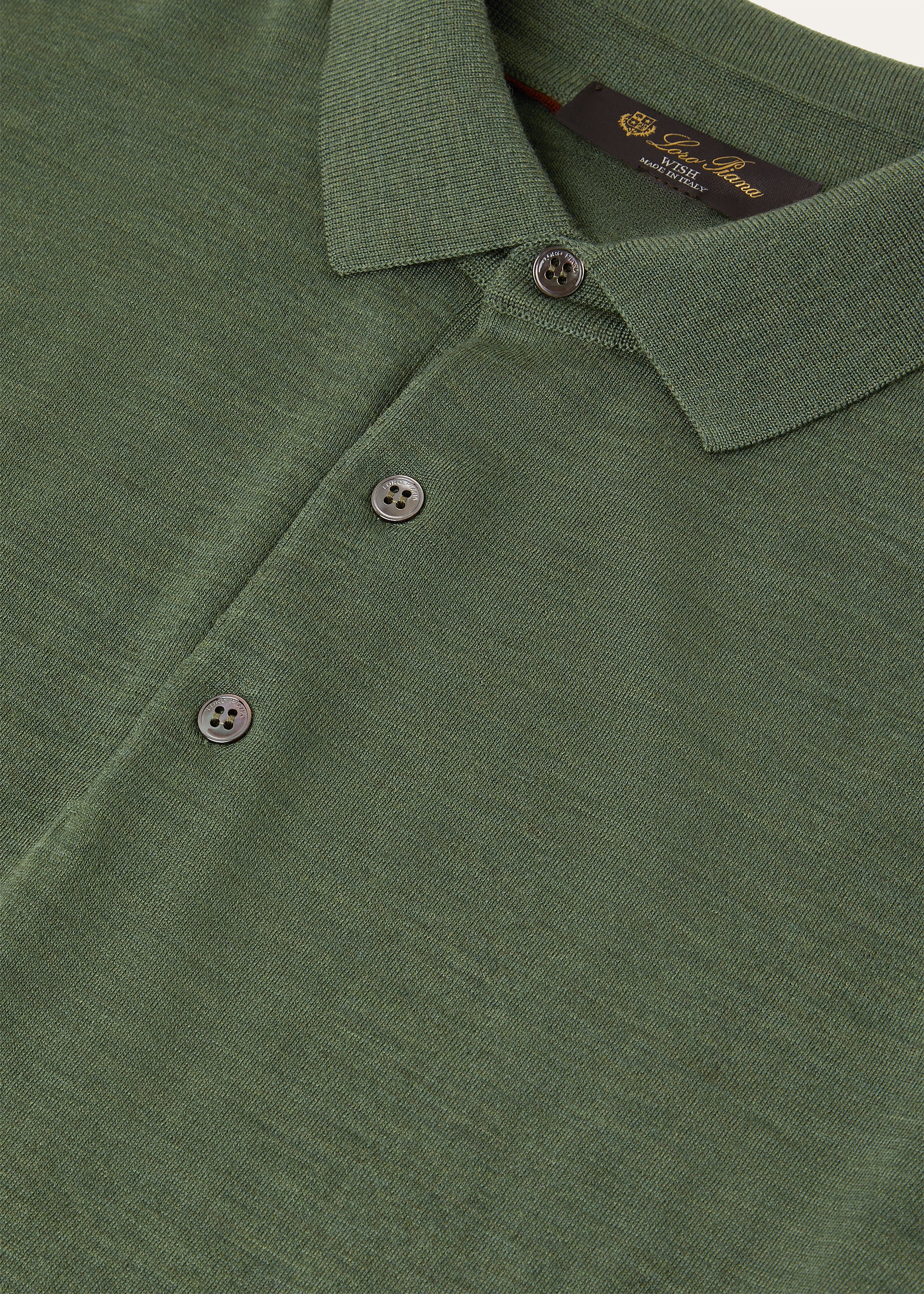 Longsleeve polo van wol | BG_TRANSPARENT | D.Groen