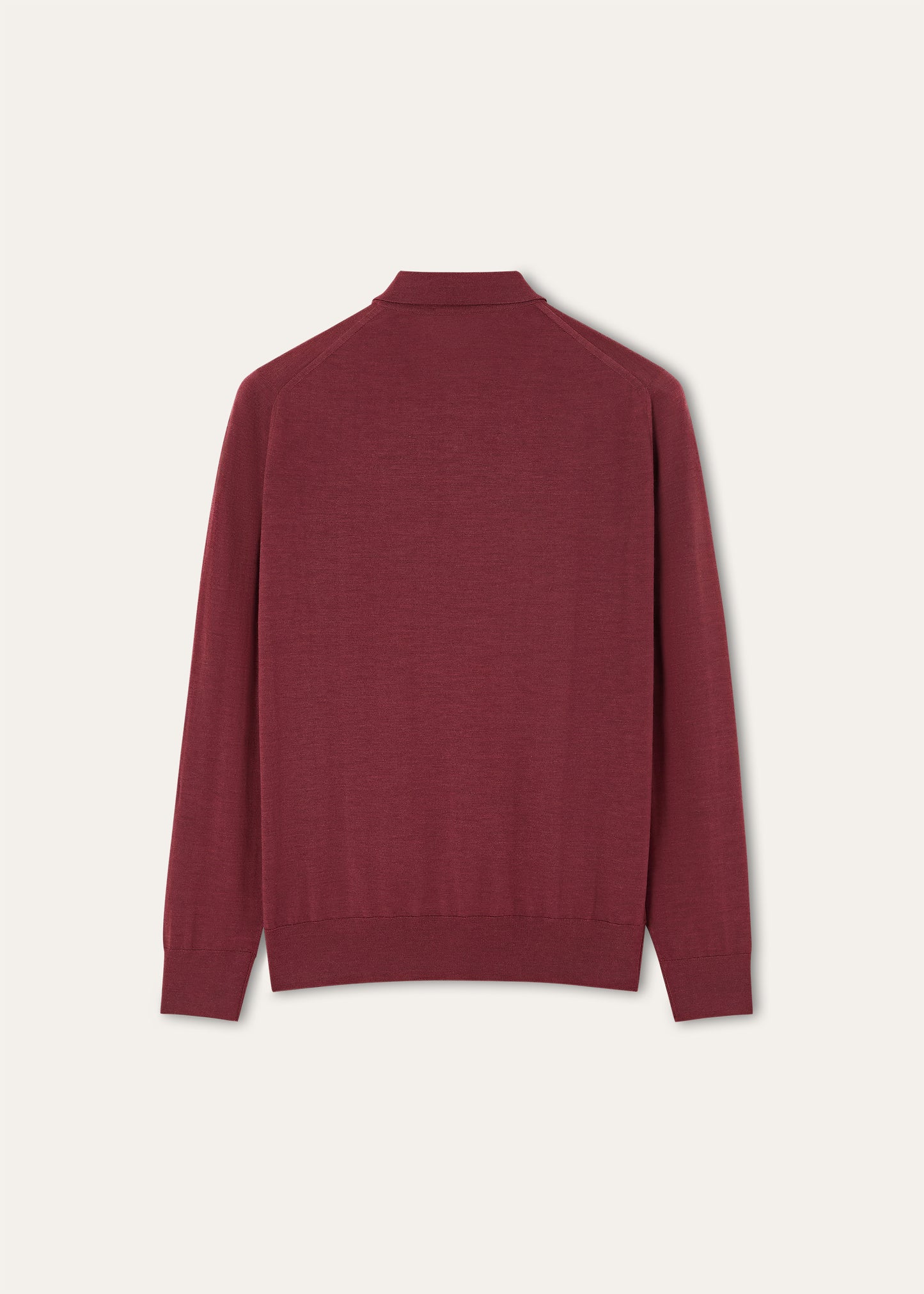 Longsleeve polo van wol | BG_TRANSPARENT | DARK BORDEAUX