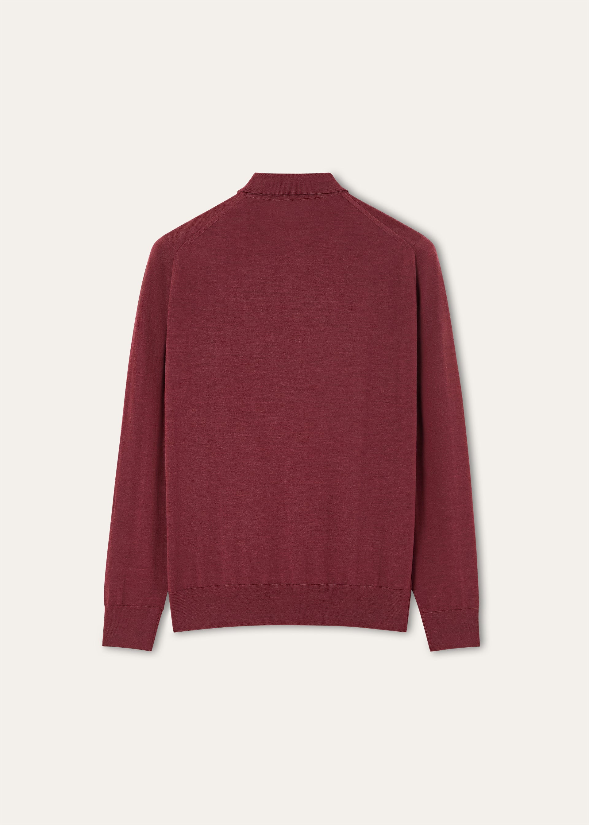 Longsleeve polo van wol | BG_TRANSPARENT | DARK BORDEAUX