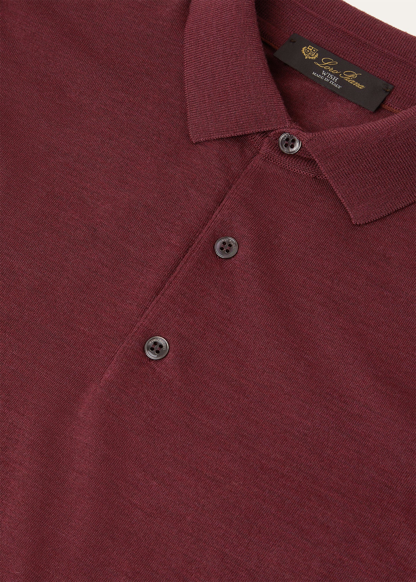 Longsleeve polo van wol | BG_TRANSPARENT | DARK BORDEAUX