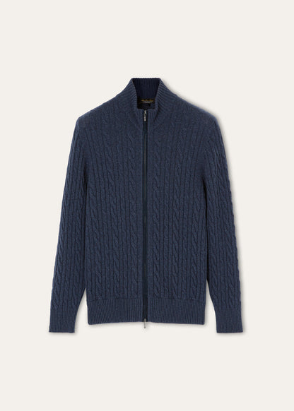 Ritsvest van cashmere | BG_TRANSPARENT | Blauw
