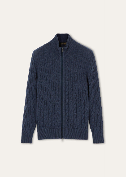Ritsvest van cashmere | BG_TRANSPARENT | Blauw