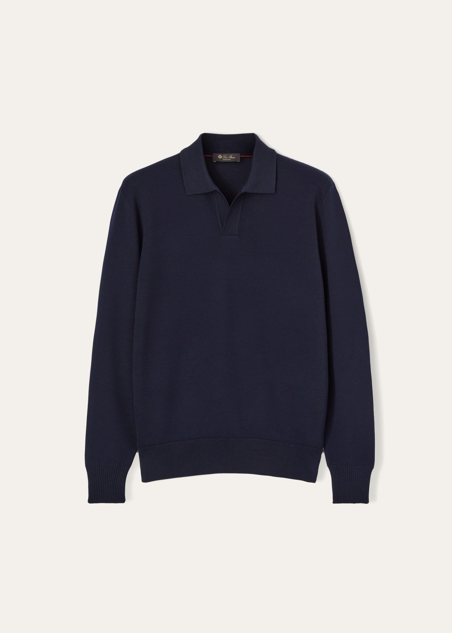 Buttonless polo van wol | BG_TRANSPARENT | BLUE NAVY