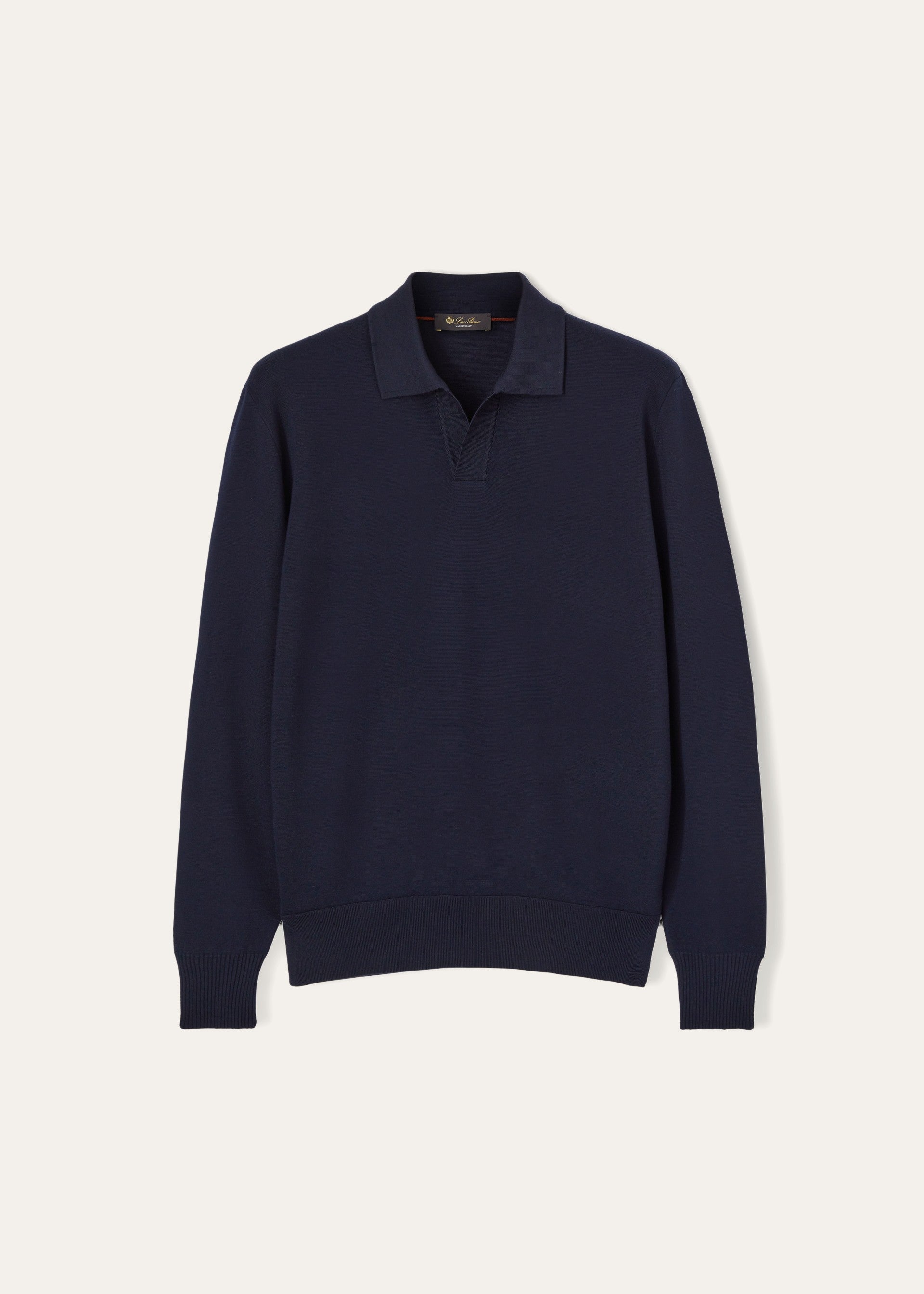 Buttonless polo van wol | BG_TRANSPARENT | BLUE NAVY