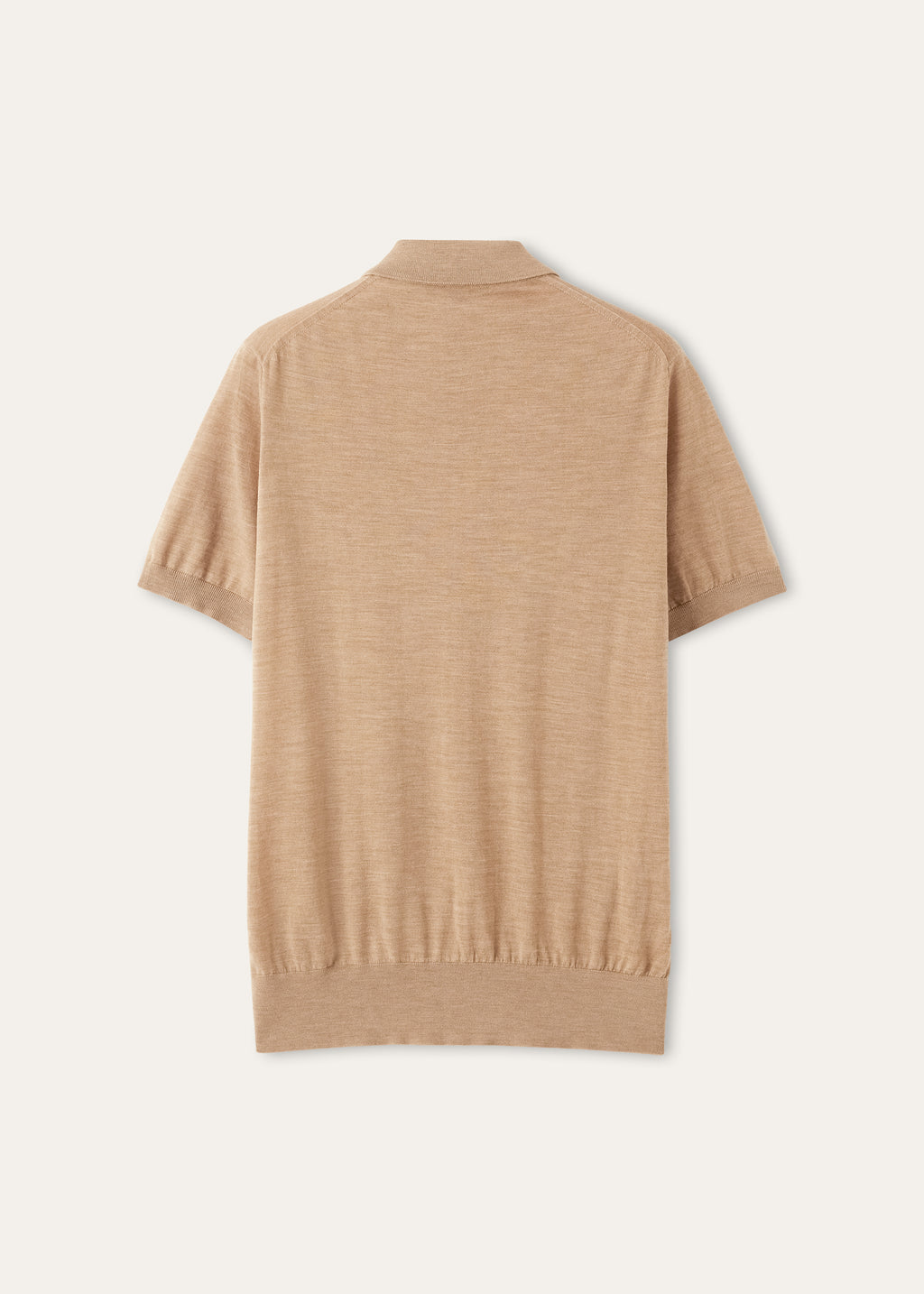 Polo van Wish® Wool met korte mouwen | Camel