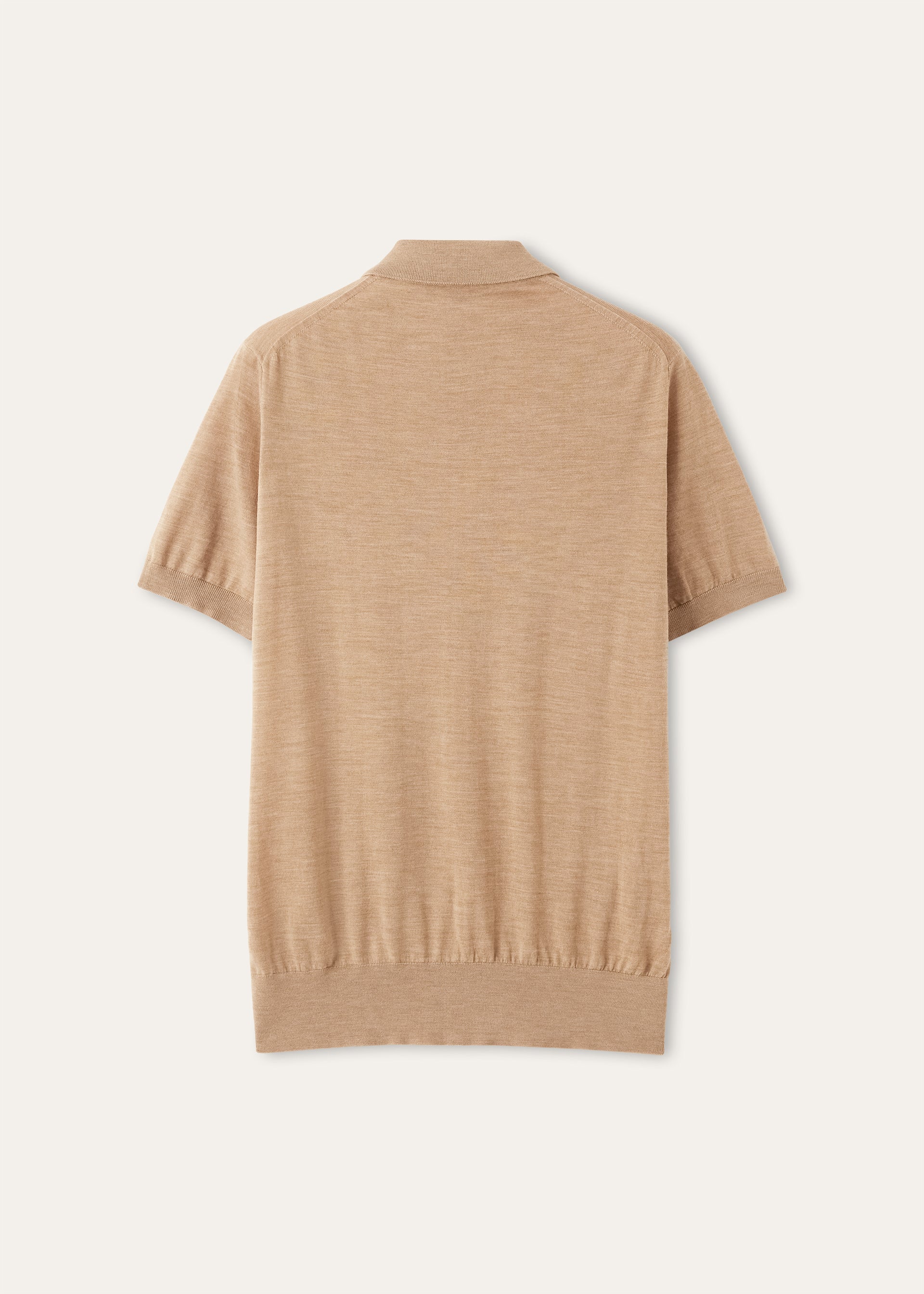 Polo van Wish® Wool met korte mouwen | Camel