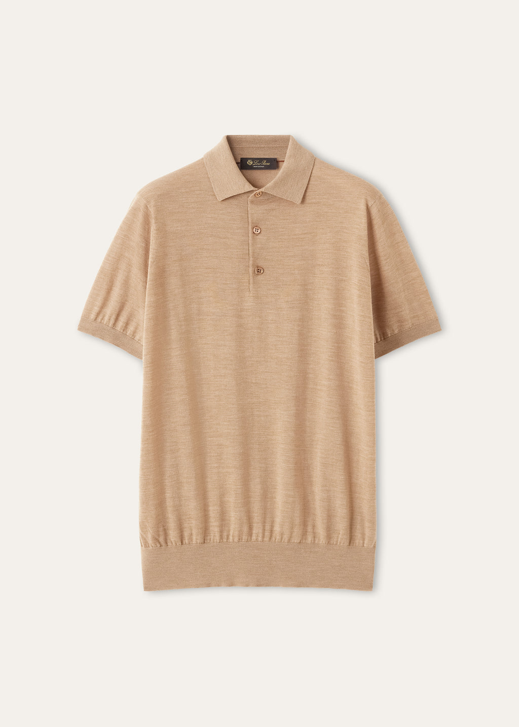 Polo van Wish® Wool met korte mouwen | Camel