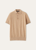 Polo van Wish® Wool met korte mouwen | Camel