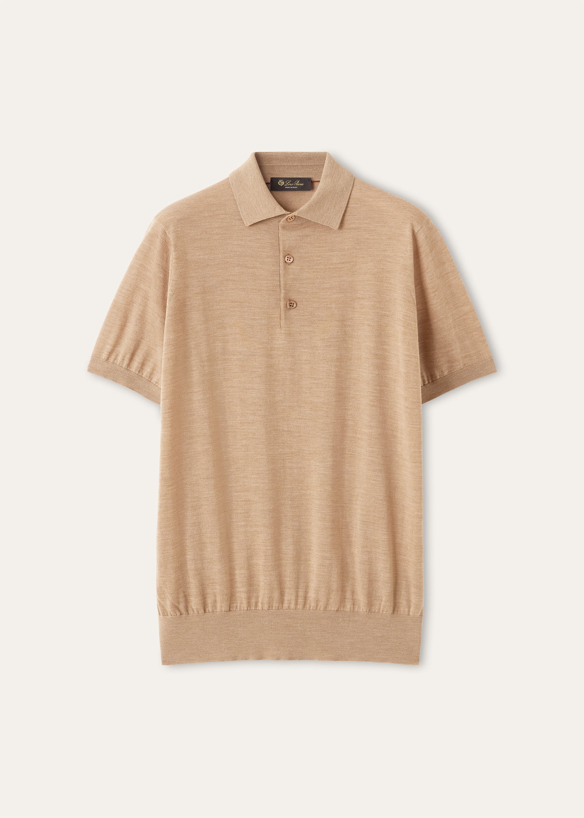 Polo van Wish® Wool met korte mouwen | Camel