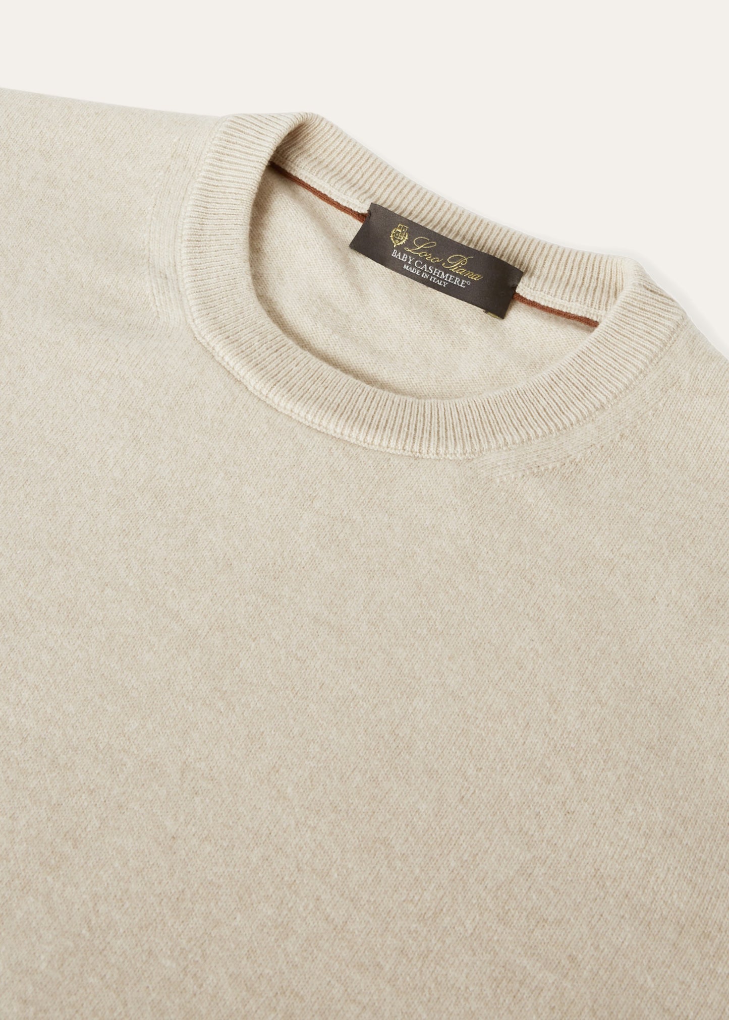 Crewneck van baby cashmere  | BG_TRANSAPRENT | FULL_WIDTH | ZAND